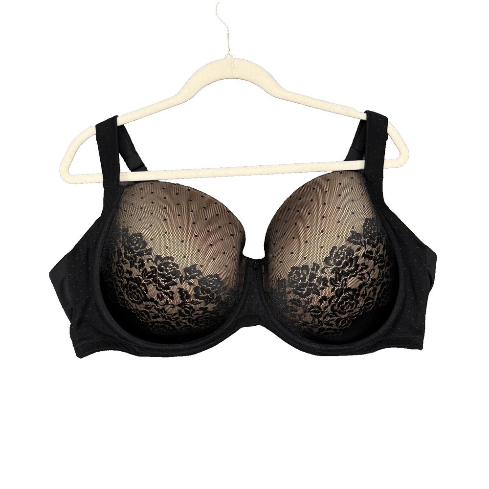 Soma Bra Womens 44DDD Black Lace Padded Stunning Support Full Coverage Stretch